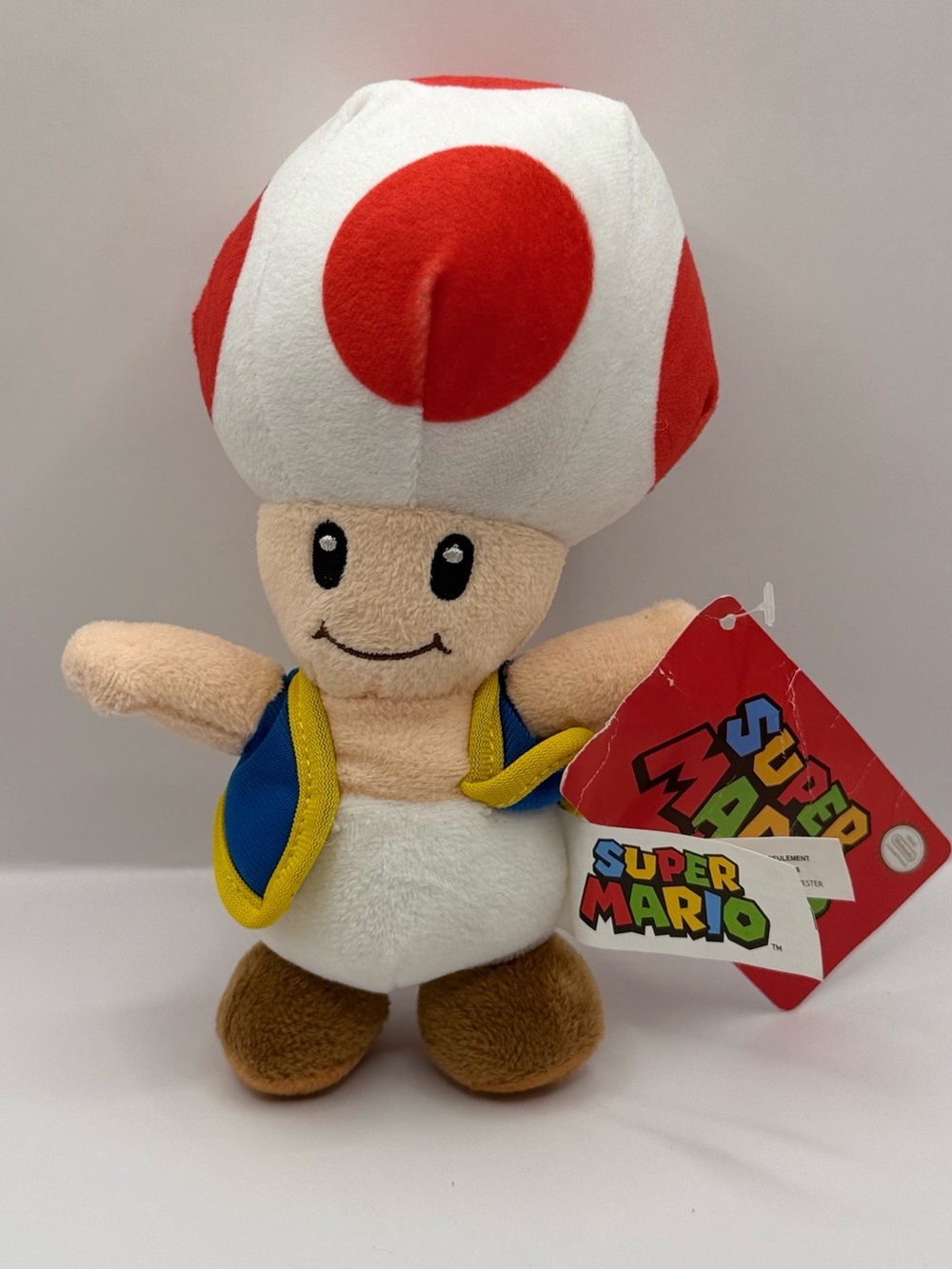NWT Super Mario Bros Toad Plush Stuffed Animal Doll